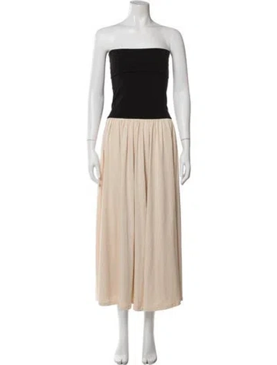 Pre-owned By Malene Birger Strapless Long Dress In Neutral