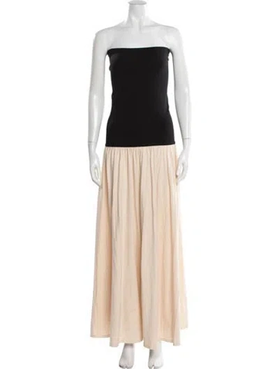 Pre-owned By Malene Birger Strapless Long Dress In Neutral