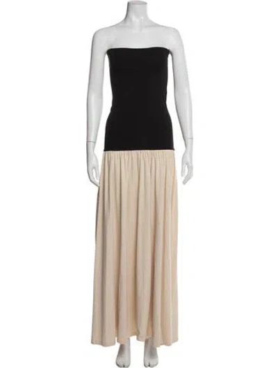 Pre-owned By Malene Birger Strapless Long Dress In Neutral