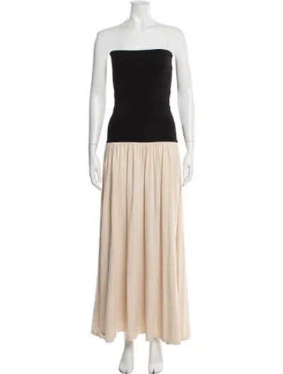 Pre-owned By Malene Birger Strapless Long Dress In Neutral
