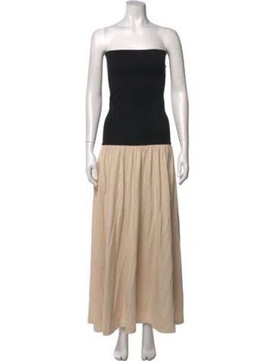 Pre-owned By Malene Birger Strapless Long Dress In Neutrals