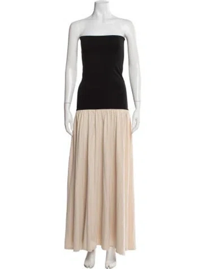 Pre-owned By Malene Birger Strapless Long Dress In Neutrals