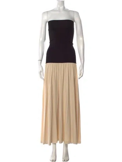Pre-owned By Malene Birger Strapless Long Dress In Neutrals