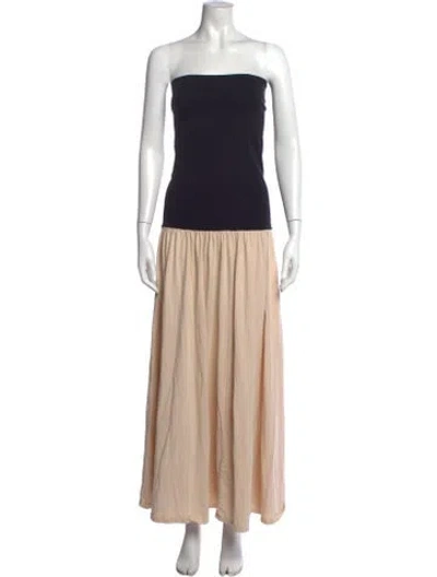 Pre-owned By Malene Birger Strapless Long Dress In Neutrals