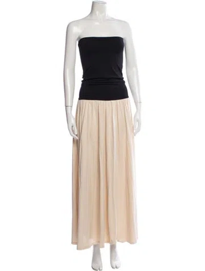 Pre-owned By Malene Birger Strapless Long Dress In Neutrals