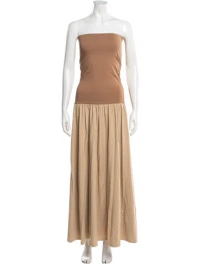 Pre-owned By Malene Birger Strapless Long Dress In Neutrals