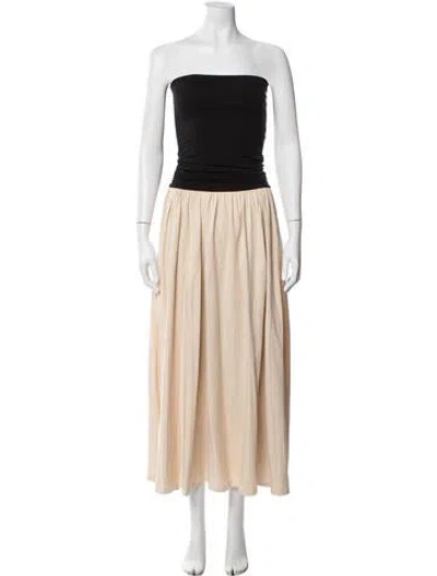 Pre-owned By Malene Birger Strapless Midi Length Dress W/ Tags In Neutrals