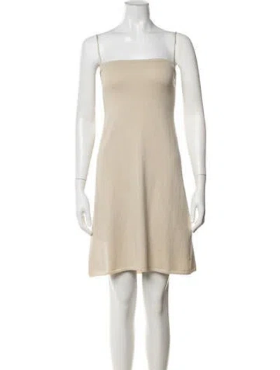 Pre-owned By Malene Birger Strapless Mini Dress In Neutral