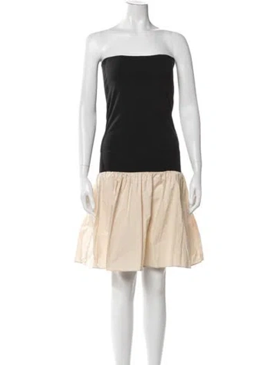 Pre-owned By Malene Birger Strapless Mini Dress In Neutrals
