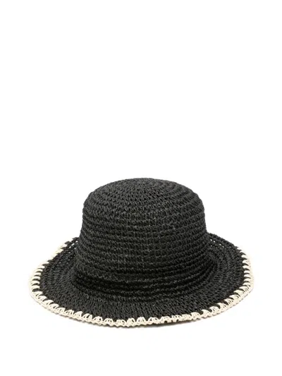 By Malene Birger Woven-trim Hat In Black