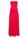 By Malene Birger Marciella Strapless Stretch-cotton Maxi Dress In Red