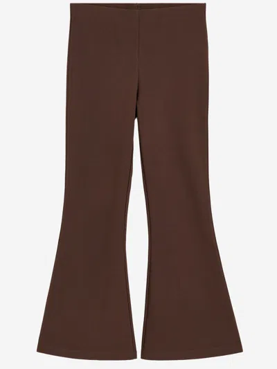 By Malene Birger Stretch Nylon Flared Trousers In Brown
