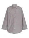 By Malene Birger Striped Button-down Shirt In Brown