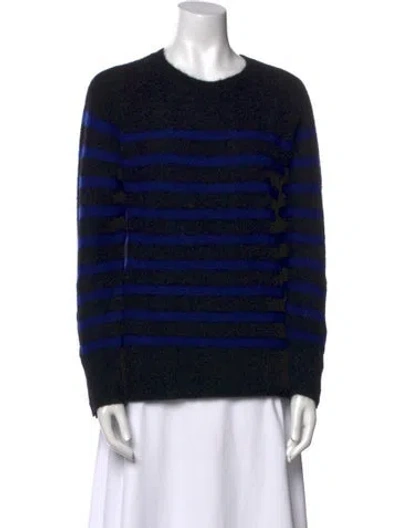 Pre-owned By Malene Birger Striped Crew Neck Sweater In Blue