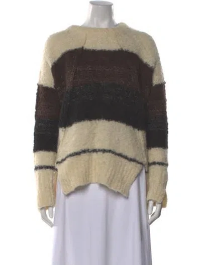 Pre-owned By Malene Birger Striped Crew Neck Sweater In Neutral