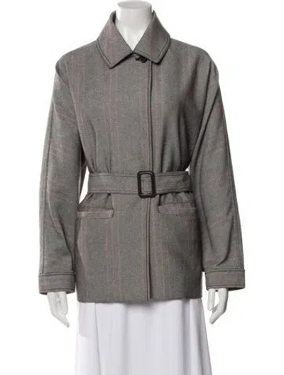 Pre-owned By Malene Birger Striped Jacket In Black