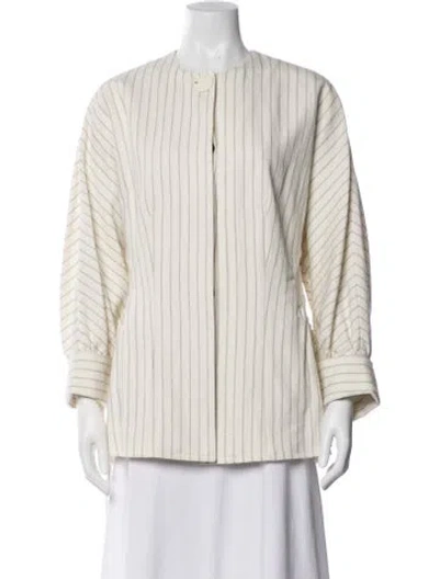 Pre-owned By Malene Birger Striped Jacket In Neutrals