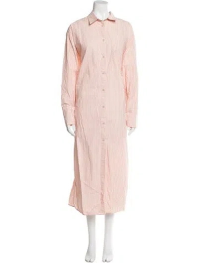 Pre-owned By Malene Birger Striped Long Dress In Pink