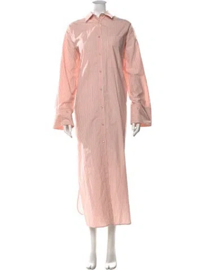 Pre-owned By Malene Birger Striped Long Dress In Pink