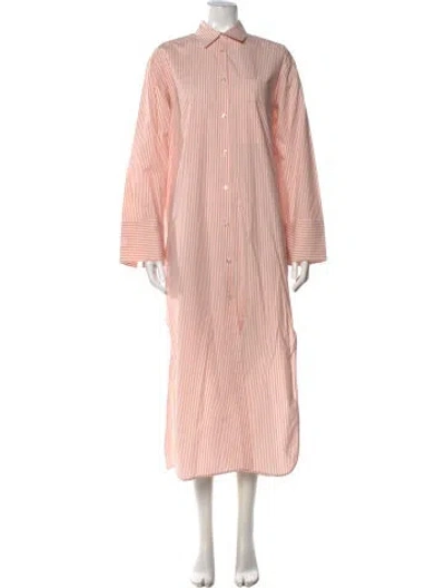 Pre-owned By Malene Birger Striped Long Dress W/ Tags In Pink