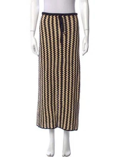 Pre-owned By Malene Birger Striped Long Skirt In Multi
