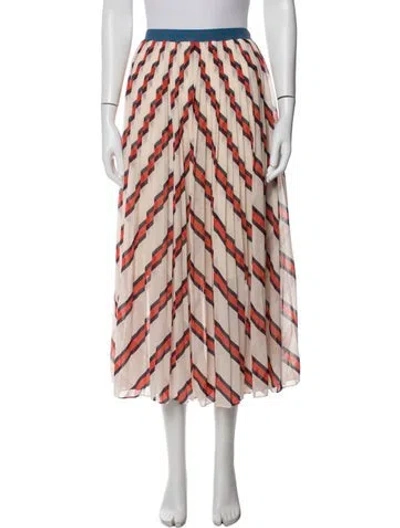 Pre-owned By Malene Birger Striped Midi Length Skirt In Multicolor