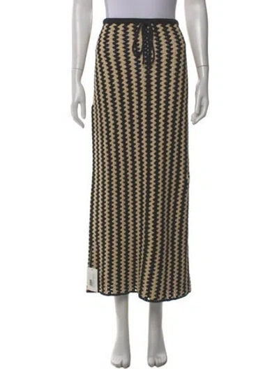 Pre-owned By Malene Birger Striped Midi Length Skirt In Neutral
