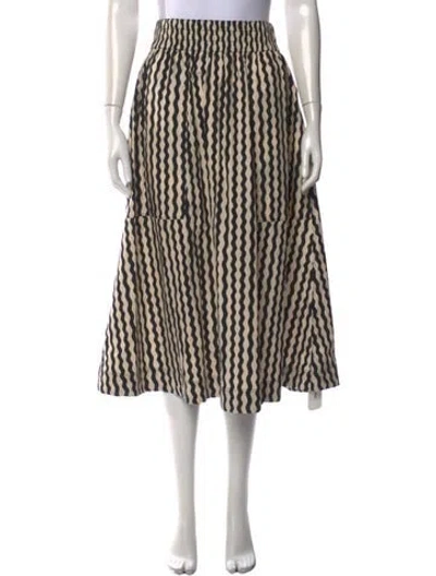 Pre-owned By Malene Birger Striped Midi Length Skirt In Neutral