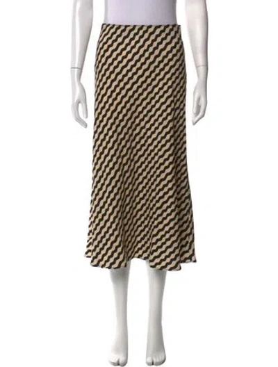 Pre-owned By Malene Birger Striped Midi Length Skirt In Neutrals