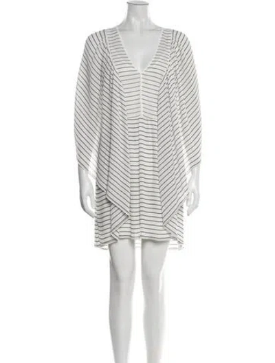Pre-owned By Malene Birger Striped Mini Dress In Black/white