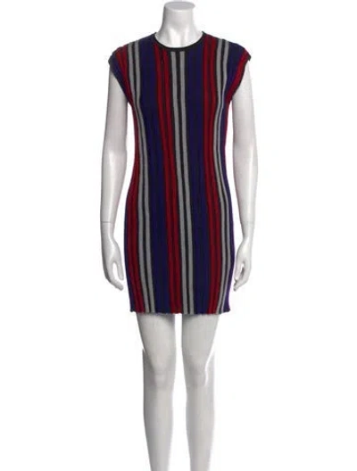 Pre-owned By Malene Birger Striped Mini Dress In Red