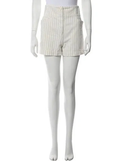 Pre-owned By Malene Birger Striped Mini Shorts In Neutrals