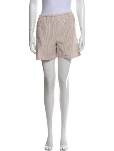 Pre-owned By Malene Birger Striped Mini Shorts In White
