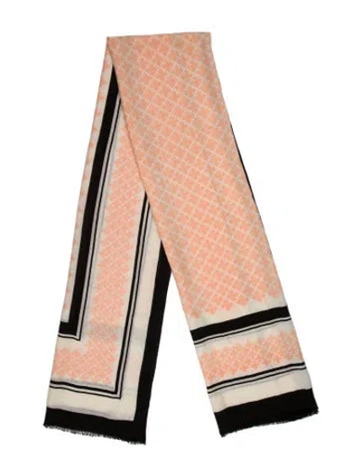Pre-owned By Malene Birger Striped Scarf In Neutral