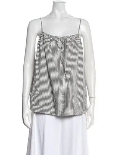 Pre-owned By Malene Birger Striped Scoop Neck Top In Multi