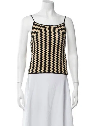 Pre-owned By Malene Birger Striped Scoop Neck Top In Multicolor