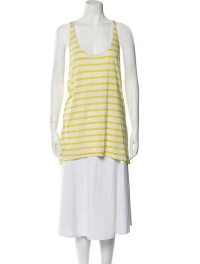 Pre-owned By Malene Birger Striped Scoop Neck Tunic W/ Tags In Yellow