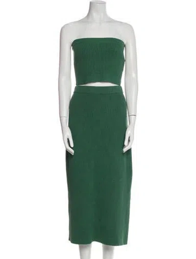 Pre-owned By Malene Birger Striped Skirt Set In Green