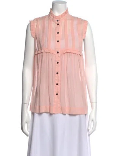 Pre-owned By Malene Birger Striped Sleeveless Blouse In Pink