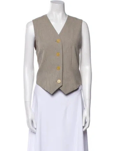 Pre-owned By Malene Birger Striped Vest In Gray