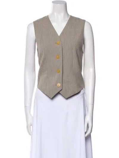 Pre-owned By Malene Birger Striped Vest W/ Tags In Gray