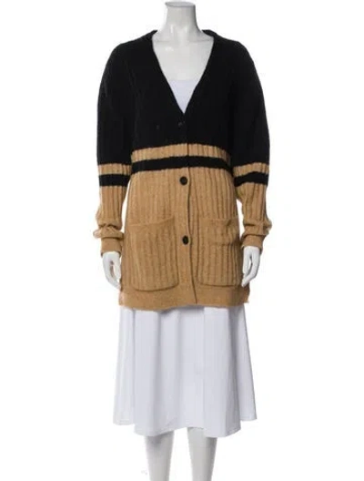 Pre-owned By Malene Birger Striped V-neck Sweater In Multi