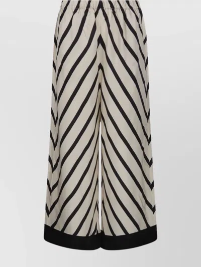 BY MALENE BIRGER STRIPED WIDE LEG MID-LENGTH TROUSERS