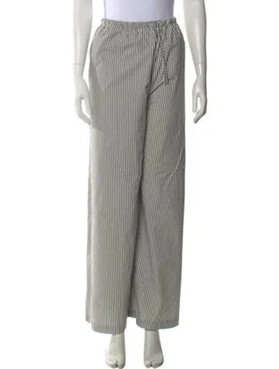 Pre-owned By Malene Birger Striped Wide Leg Pants In Multi
