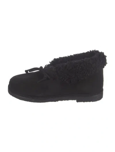 Pre-owned By Malene Birger Suede Boots In Black/blue