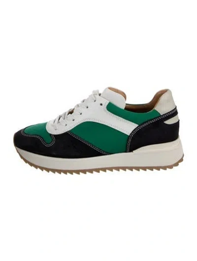 Pre-owned By Malene Birger Suede Colorblock Pattern Athletic Sneakers In Multicolor