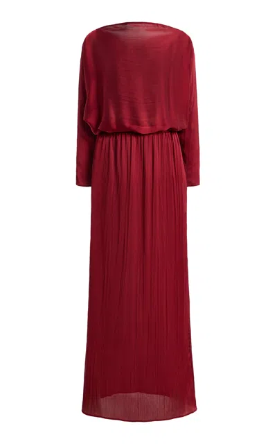 By Malene Birger Suki Plissé Maxi Dress In Red