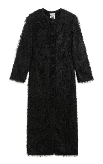 By Malene Birger Susenne Textured Vegan Fur Maxi Dress In Black