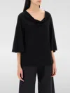 By Malene Birger Draped-neck T-shirt In Schwarz