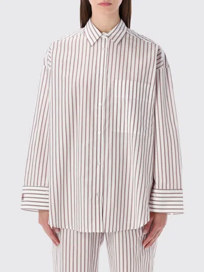 By Malene Birger Oversized Striped Derris Shirt In Neutral